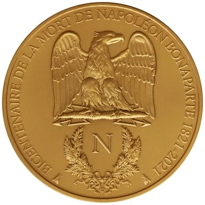 Moneda de plata NAPOLEÓN BONAPARTE 200 aniversario chapada en oro 2 OZ 2000 Fr Foto 1 de 3