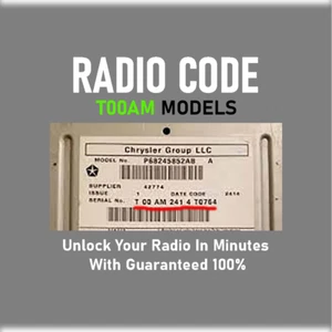 JEEP✅ CHRYSLER ✅ DODGE✅ RAM✅ UNLOCK RADIO CODES ✅ T00AM MODELS A24 ✅ PIN SERVICE - Picture 1 of 3