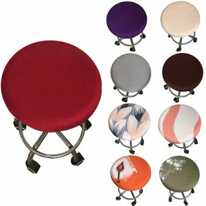 Round Chair Seat Slipcover Bar Stool Stretch Cushion Covers Protector Removable