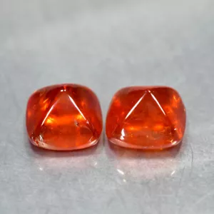 5,88 Karat (2 Stck.) Zuckerhut Cab, wunderbare ungehetaed Fanta orange Spessartit Granat - Bild 1 von 1