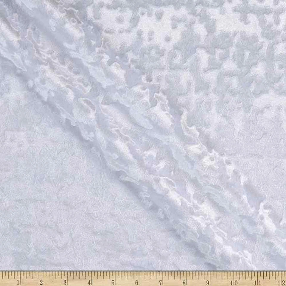 White Abstract Crushed Velvet - Custom Tablecloths, Machine Washable - Image 1 of 1