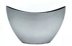 Vaso da fiori in plastica nave argento glitter 24,5 x 15 cm ciotola per piante decorazione - Foto 1 di 6