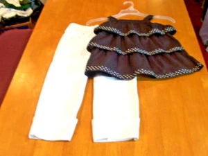 Gymboree Bee Chic Polka Dot Grosgrain Ribbon Accented Top & Cuffed Capris-Sz. 5 - Picture 1 of 6