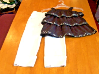 Gymboree Bee Chic Lunares Grosgrain Cinta Acentuada Top y Puños Capris-Talla 5 Foto 1 de 4