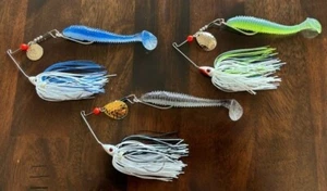 Sims Tackle 3 pack 3/8oz Spinnerbait/Swimbait Gizzard, Sexy, Blue Back Predator - Picture 1 of 8