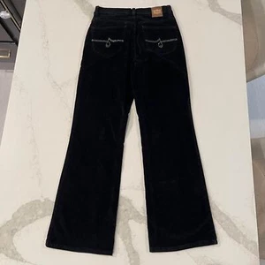 JAG Low Rise Boot Cut Corduroy Jeans Women's Size 4 Black Stretch Sequins Detail - Picture 1 of 8
