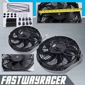Ventilador de radiador de refrigeración eléctrico negro universal 2X 12"" 2500CFM 7 AMPERIOS - Imagen 1 de 1