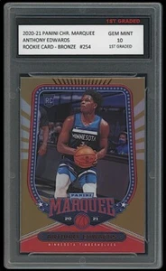 Tarjeta de novato de la NBA Anthony Edwards 2020 Panini Marquee bronce primer grado 10 radiocontrol - Imagen 1 de 1