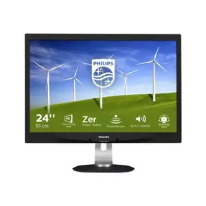 Philips 240B4QPYEB/00 Brilliance LCD Monitor 24" Good Light Spot & Missing Stand - Picture 1 of 6