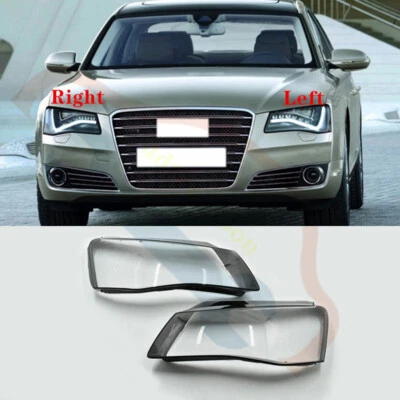 2x Cubierta de faros izquierda y derecha transparente PC + pegamento sellador para Audi A8 S8 D4 2011-2014 Foto 1 de 4