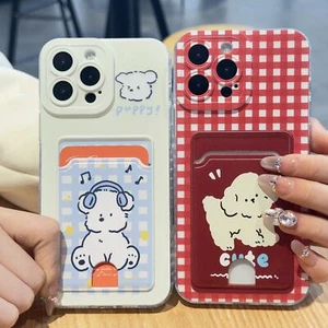 For Huawei Honor Xiaomi Cute Dog Cartoon Card Wallet Case ShockProof Phone Cover - Picture 1 of 14