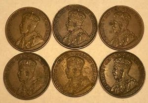 1915, 1916, 1917, 1918, 1919, 1920 Canadian Large One Cent Collection Canada - Bild 1 von 2