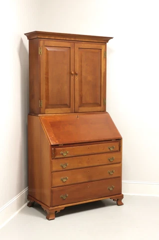 Mid 20th Century Cherry Secretary Desk w/ Blind Door Bookcase, Attrib. BENBOW'S Cover