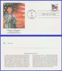USA6 #2593 U/A FLEETWOOD FDC Pledge of Allegiance - Black 29 & USA - Imagen 1 de 1