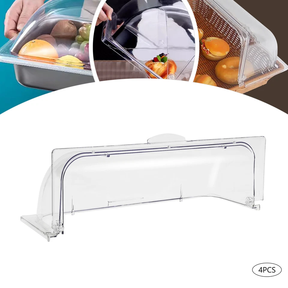 Cubiertas enrollables transparentes con ejes abatibles para PC de alta transparencia cubierta a prueba de exhibición de alimentos Foto 1 de 4