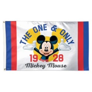 MICKEY MOUSE THE ONE & ONLY 1928 DISNEY 3'X5' BANDERA DE LUJO WINCRAFT 👀 - Imagen 1 de 1