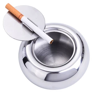 Stahl Aschenbecher Windaschenbecher mit Deckel Außen Sturmaschenbecher Metall - Bild 1 von 3