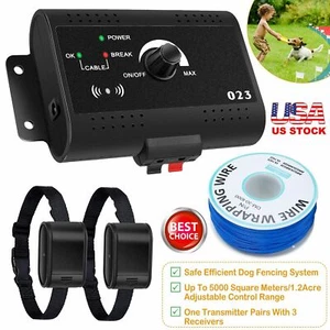 Electric Dog Fencing System for 2 Dogs Waterproof Containment Training Collars - Picture 1 of 10