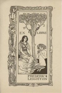 Ex libris FREDERIC LEIGHTON LIBERTY ART NOUVEAU BONUS COLLECTION BACK STAMP - Picture 1 of 1
