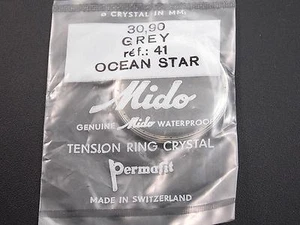 Ocean Star Watch Crystal Mido Waterproof Vintage 30.90mm Permafit Grey Tensn Rng - Picture 1 of 1