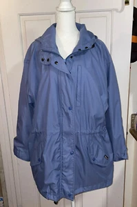 Vintage 90s Woolrich Womens Jacket Medium Parka Coat Blue Hooded - Picture 1 of 20
