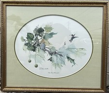SALLIE ELLINGTON MIDDLETON SIGNED AND FRAMED PRINT Ruby Throated Hummingbird