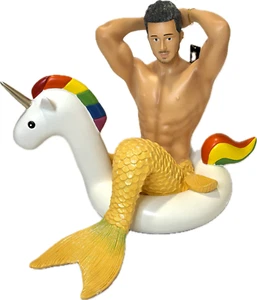 December Diamonds Mr Unicorn Merman Large Display Statue Figur Multicolor - Bild 1 von 11