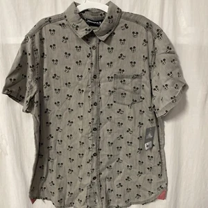 Mickey Mouse All Over Print Button Up Collared Shirt Disney Store Size M - Picture 1 of 6