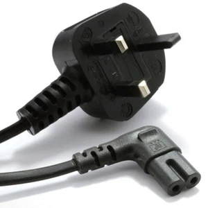 Netzkabel UK Stecker auf rechten Winkel Abbildung 8 Figur 8 Blei Kabel C7 0,5 m - Bild 1 von 12