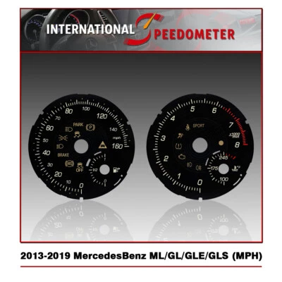 Placa frontal del velocímetro se adapta a un Mercedes Benz ML/GL/GLE/GLS 2013 A 2019 (MPH) Foto 1 de 3