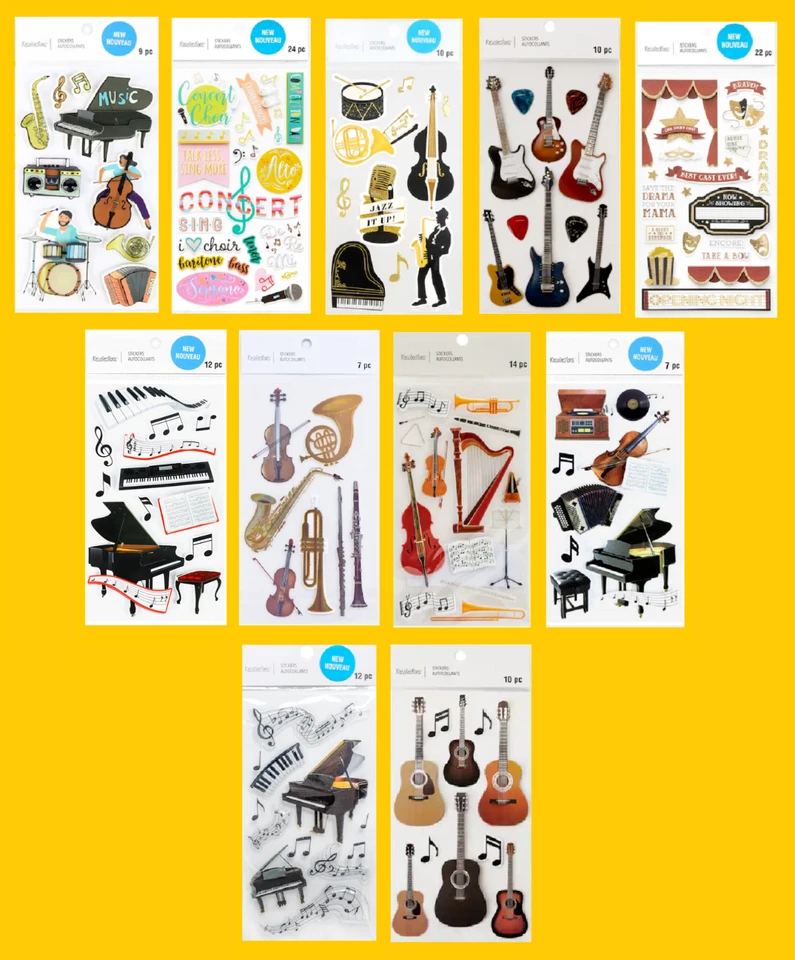 Recuerdos Pegatinas MÚSICA CORO GUITARRA JAZZ CLÁSICA PIANO TEATRO DRAMA Foto 1 de 1