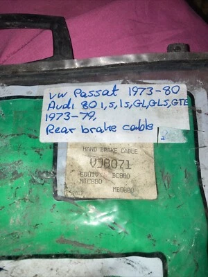 AUDI 80 1973-79 & VOLKSWAGEN PASSAT (1973-80. Cable freno trasero. MTC880. Foto 1 de 3