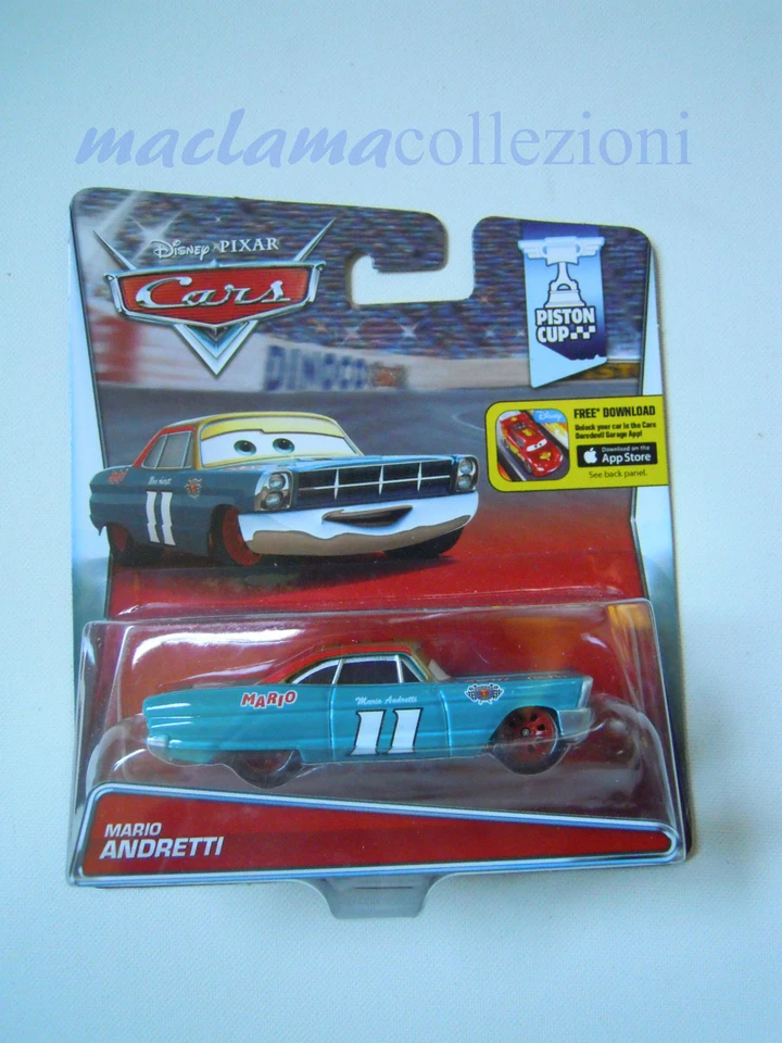 RARO CARS Disney pixar cars 2015 MARIO ANDRETTI mattel piston cup 14/18 maclama - Immagine 1 di 1
