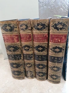 THE HISTORY OF ENGLAND - HUME & SMOLLETT 4 VOLS SET - VIRTUE illustrations 1850 - Picture 1 of 23