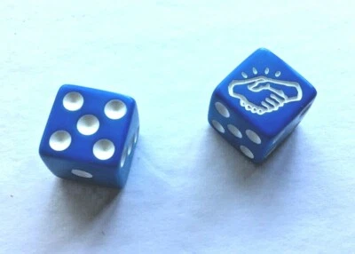 Monopoly Empire Edition Game 2 Blue White Dice Sneaky Swapper Replacement Pieces - Image 1 of 2