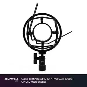 Black Shock Mount fits Audio-Technica AT4040, AT4050, AT4050ST, AT4060 - Picture 1 of 5