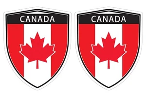Canada flag window car shield shape decal car bumper sticker set of 2 SH012 - Imagen 1 de 4