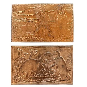 Postal de cobre grabada vintage KOPPER KARD (juego de 2) - Imagen 1 de 5