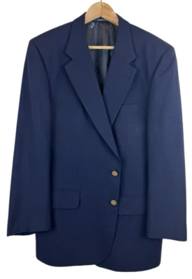 Blazer Abrigo Deportivo Vintage Burberry 44R Azul Marino Tono Dorado Botones Foto 1 de 4