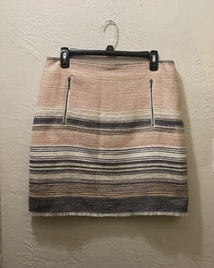 LOFT Ann Taylor Rock Größe 10 Tweed Minirock mit Reißverschlusstaschen vorne - Bild 1 von 6