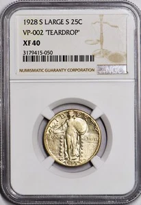 1928-S Lg. S Standing Quarter NGC XF-40; VP-002 "Teardrop" - Picture 1 of 5