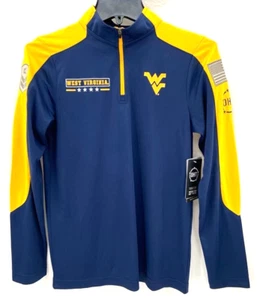 WVU West Virginia Mountaineers Colosseum OHT Navy 1/4 Zip LS Shirt Youth M 12-14 - Picture 1 of 8