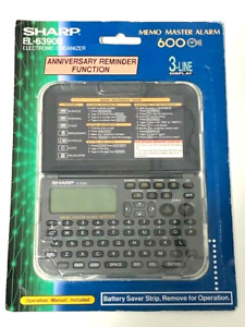 Vintage Sharp EL-6390B 1MB Memo Master Alarm 600 3-Line PDA Electronic Organizer