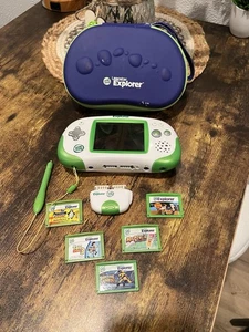 Leapster Explorer Handheld Learning System + 5 Game Cartridges + Storage Case + - Picture 1 of 20