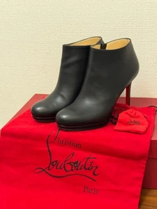 Christian Louboutin Women's Booties Leather Size:36.5/JP:23.5 Black 131781K Auth - Picture 1 of 9