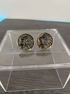 RARO GEMELLO VINTAGE POWHATTAN CAPO INDIANO UOMO - Foto 1 di 2