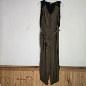 Anthropologie Leifsdottir Jumpsuit Sani Spitze olivgrün ärmellos V-Ausschnitt 10 - Bild 1 von 22
