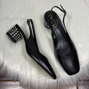 Sam Edelman Women's Size 7 Black Rhinestone Terra Slingback Pump Heels - Picture 1 of 13