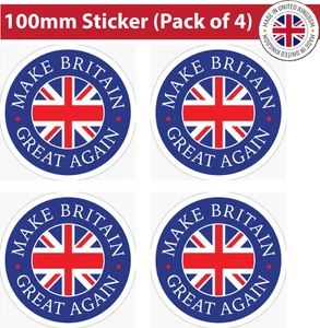 4x Make Britain Great Again UK Union Jack britische Flagge MBGA Auto Van Aufkleber - Bild 1 von 2