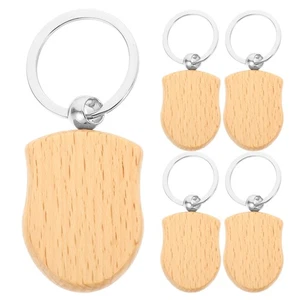  Llavero de madera grabable 6 piezas hágalo usted mismo letras llavero colgantes fabricación de llaveros - Imagen 1 de 12